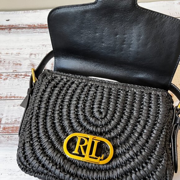 Lauren Ralph Lauren Addie Straw Crossbody Bag NWT - Picture 8 of 11